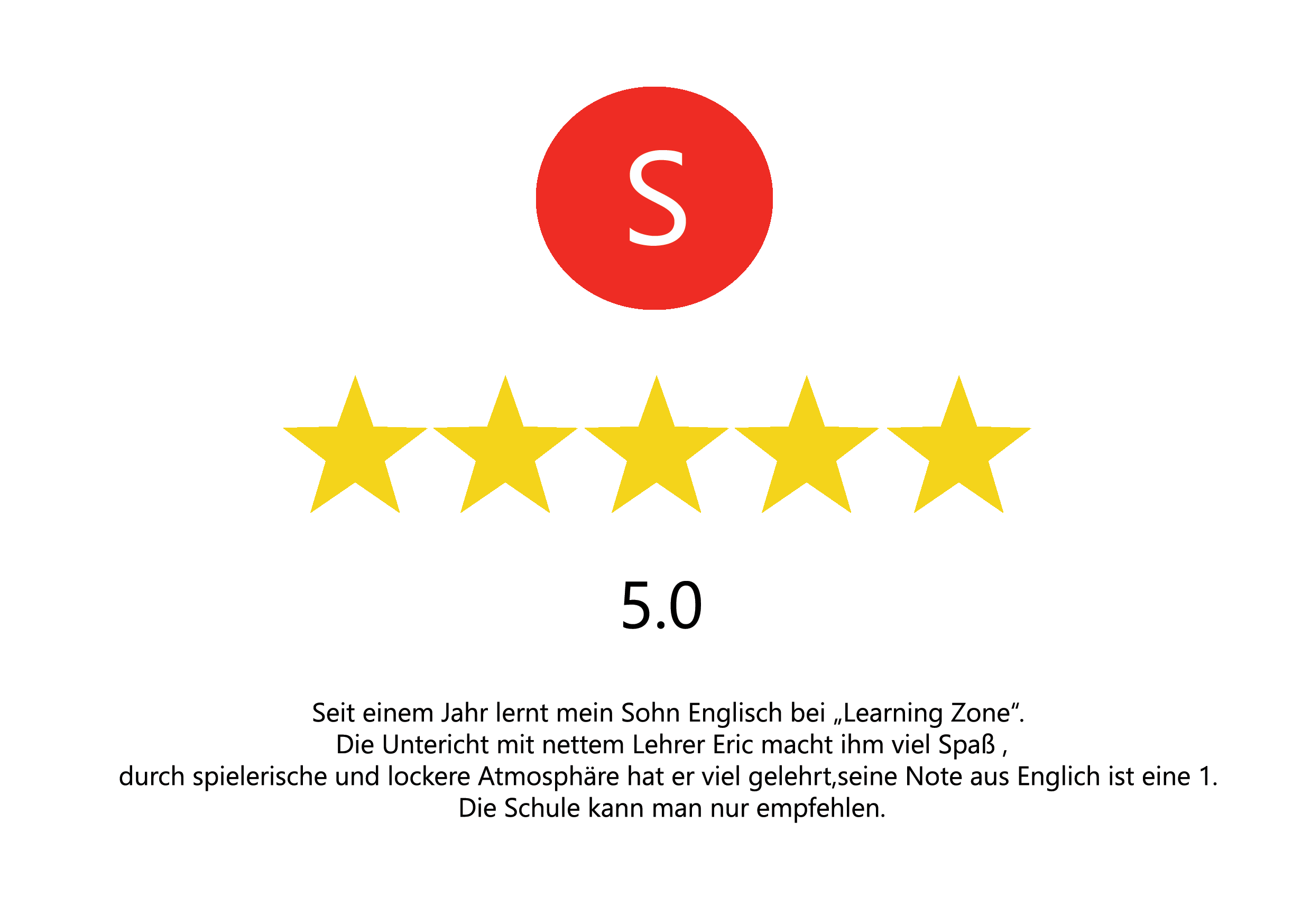 Google review: learn German for kids Frankfurt – Learning Zone