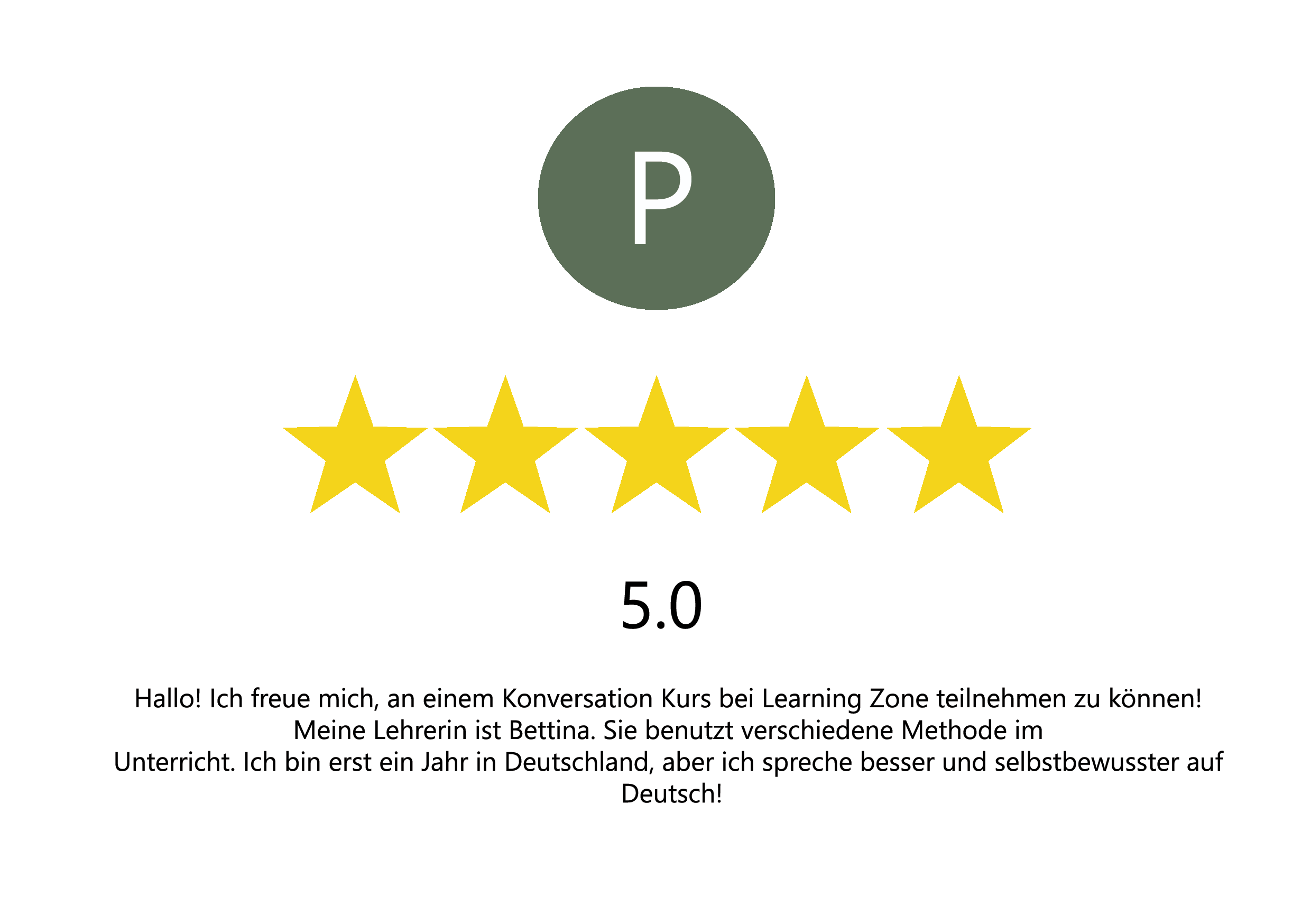 Google review: English Frankfurt Nordend – Learning Zone